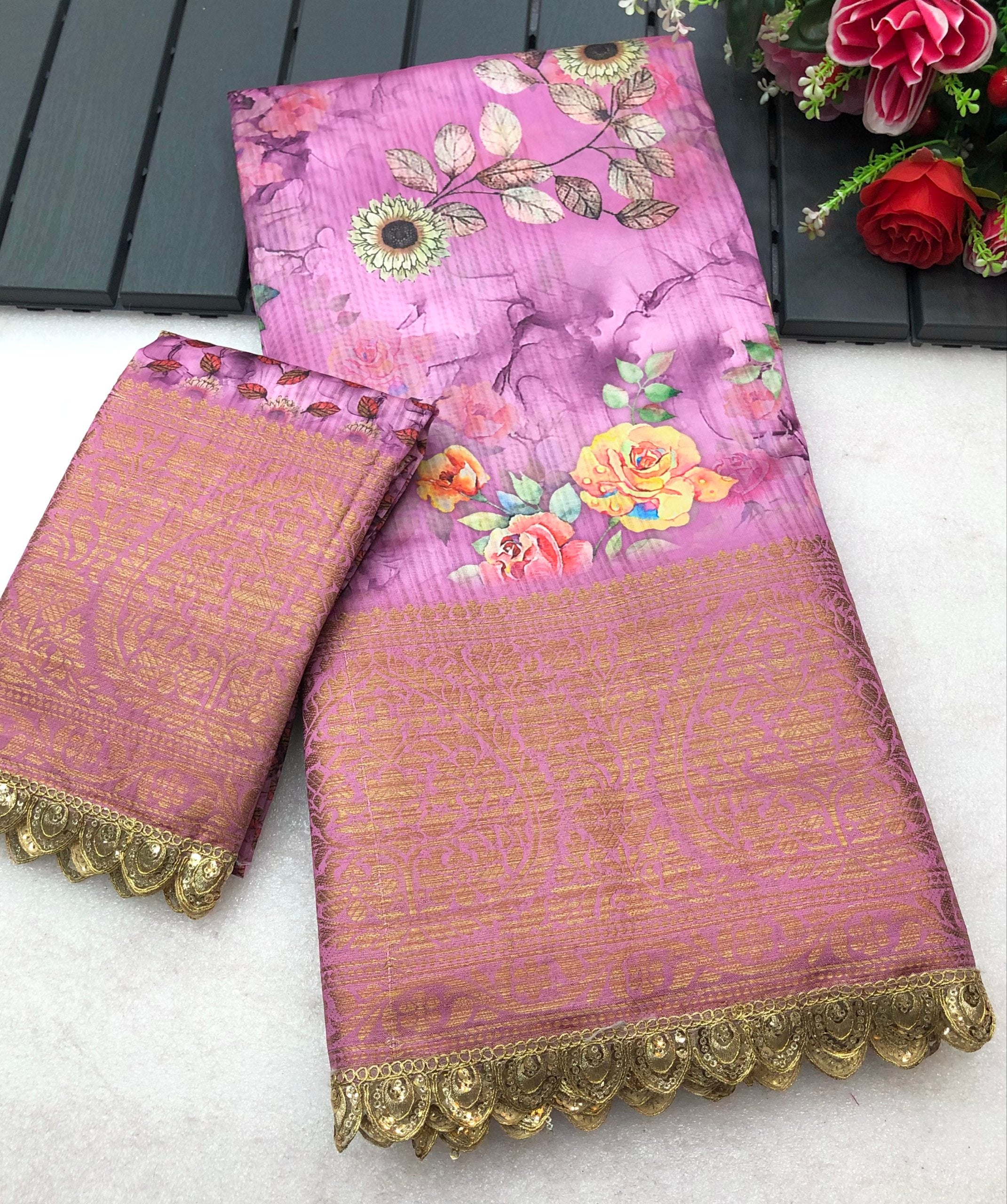 Aryanshi Soft Silk Floral Digital Print Saree