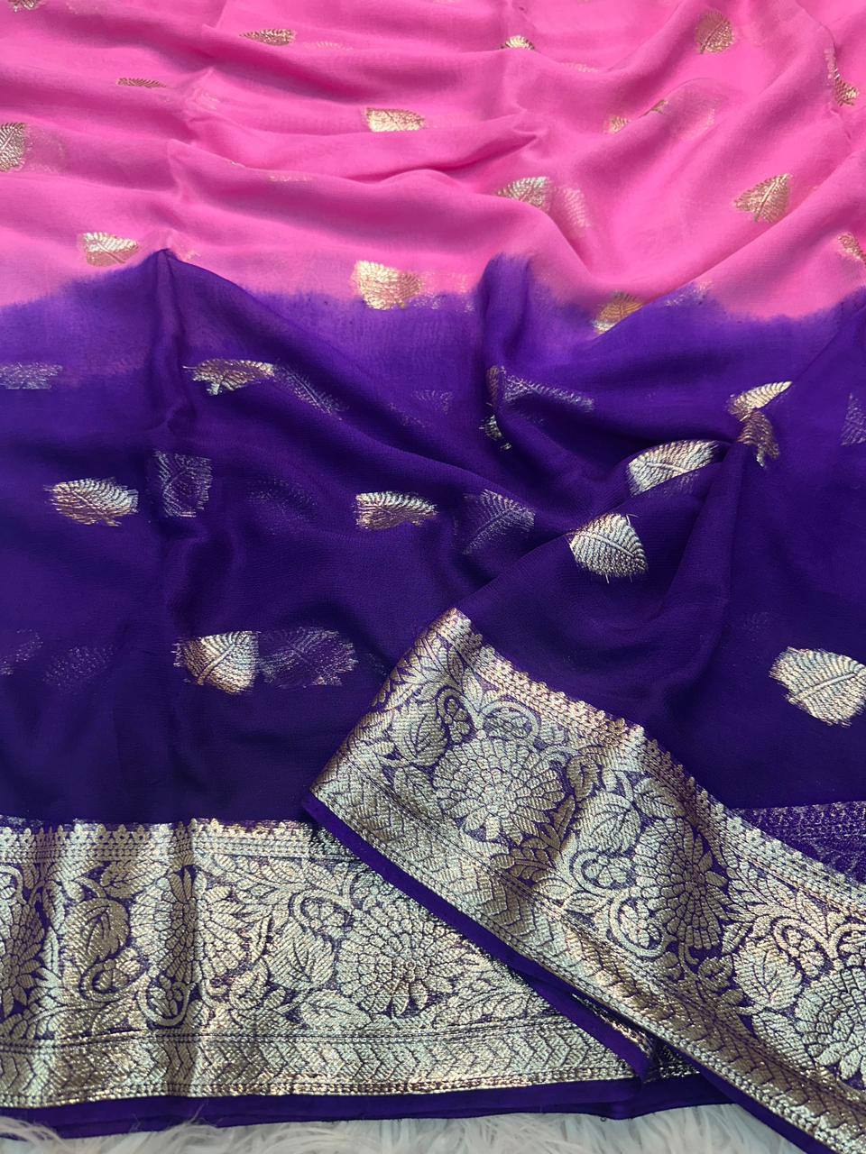 Note Viscose Georgette Fancy Zari Saree