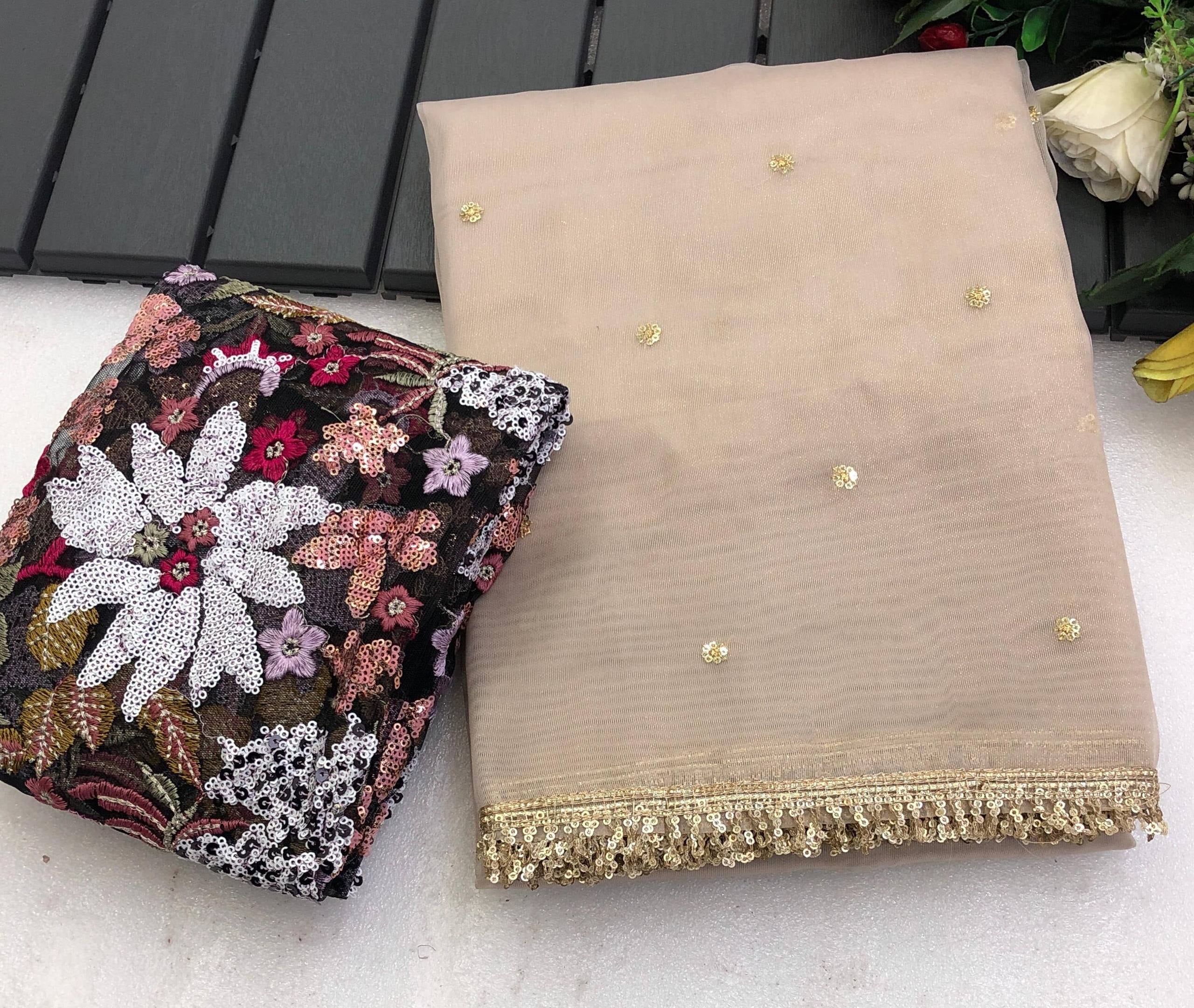 Colin Tissue Fabric With Gold Embroidery Work Saree