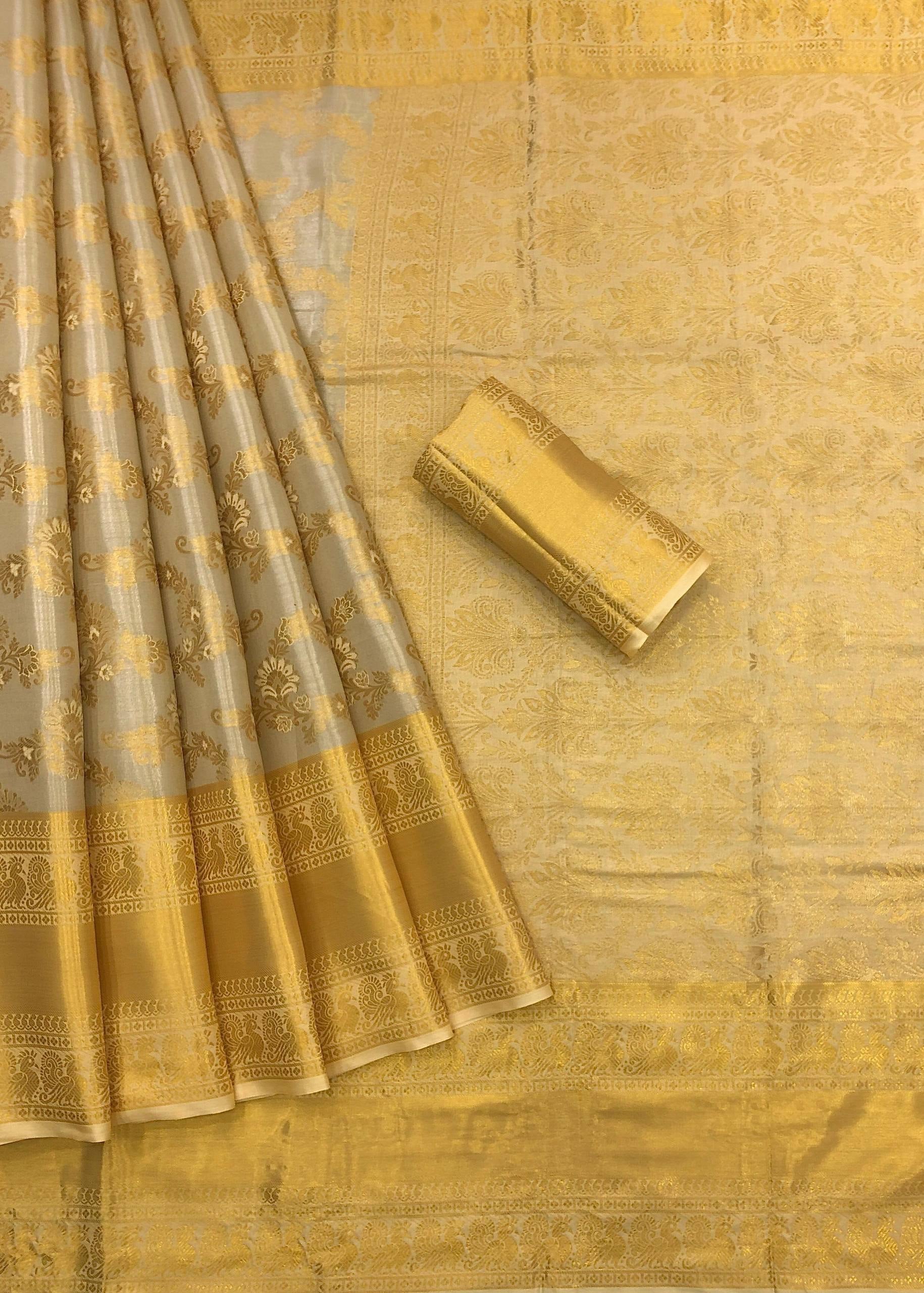 Sound Kanjiviram Silk Gold Zari Weaving Saree