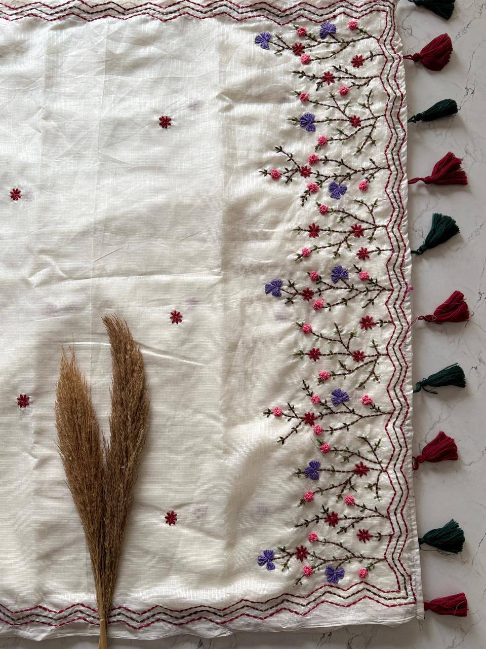 Stage 2 Premium Kota Doriya Silk Handmade Thread Saree