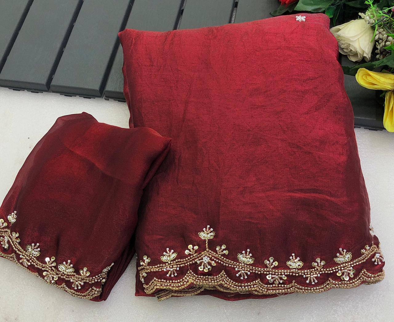 Zakary Fendy Sartin With Handwork Beats Saree