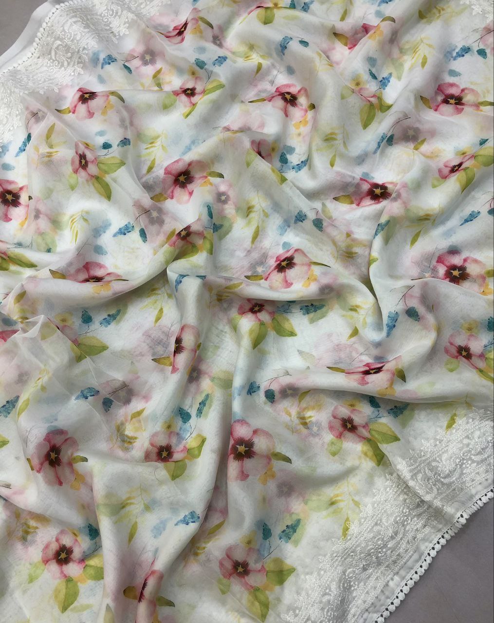 Draconic 2 Organza Tebby Silk Digital Print Saree