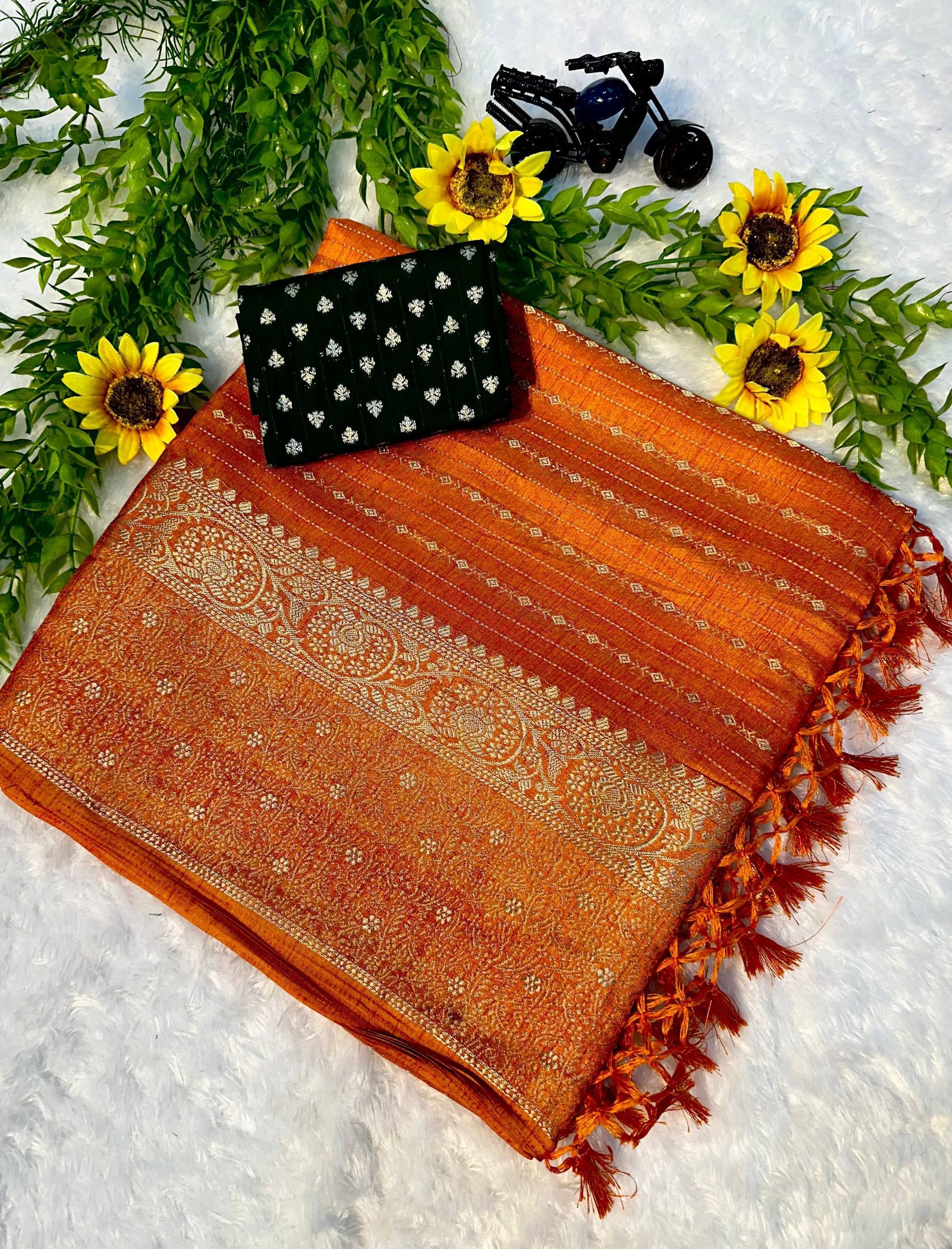 Attraction Mysore Silk Two Tone Padding Border Saree