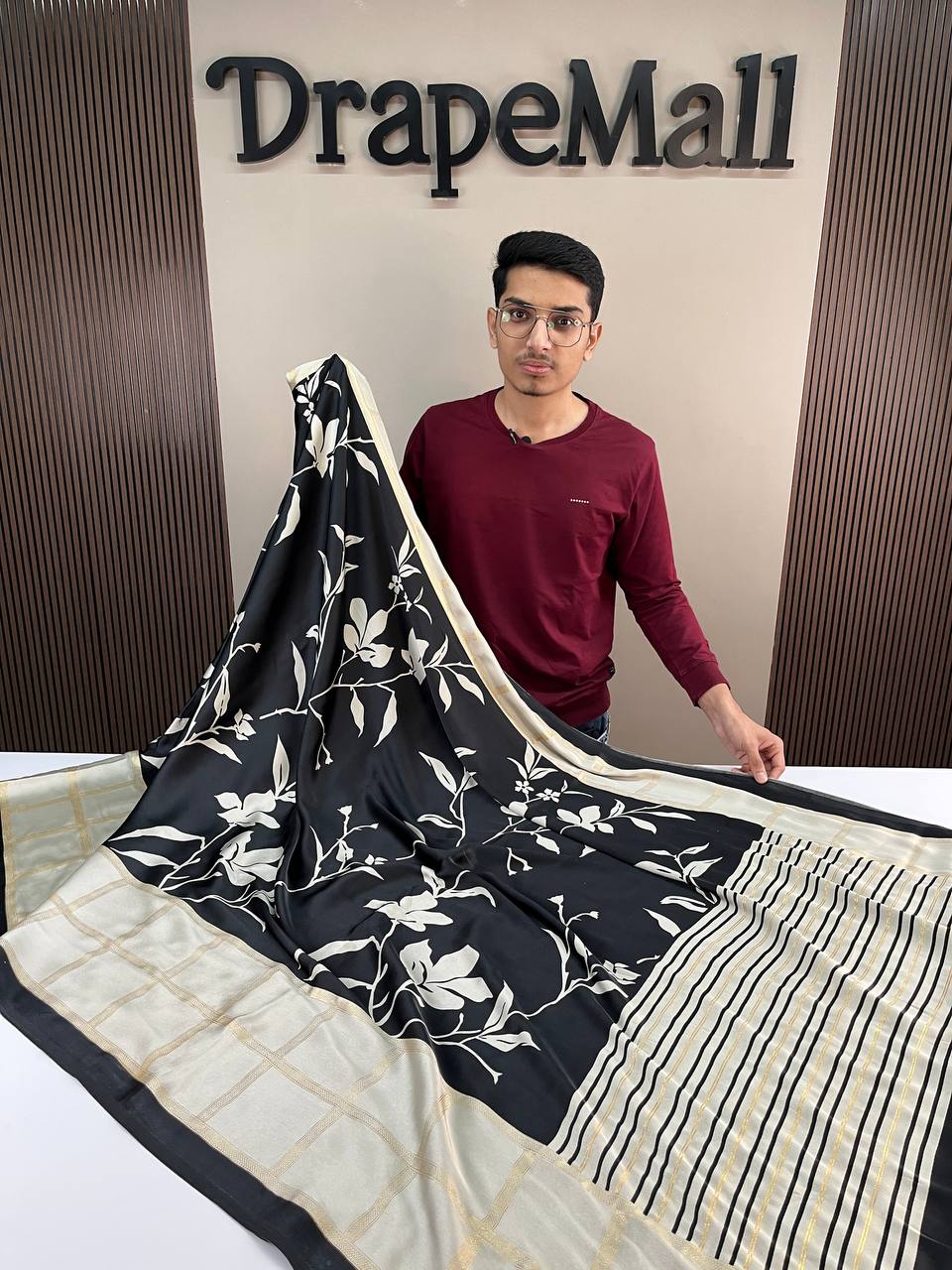 Mizar Modal Satin Printed Saree