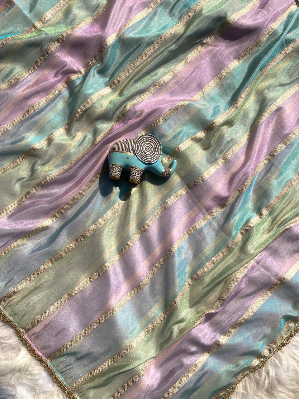 Glory Tissue Zari Rainbow Banaras Saree