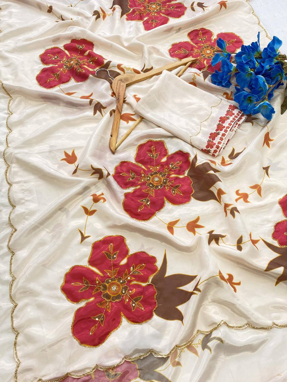 Breezy Magic Silk Printed & Handwork Saree