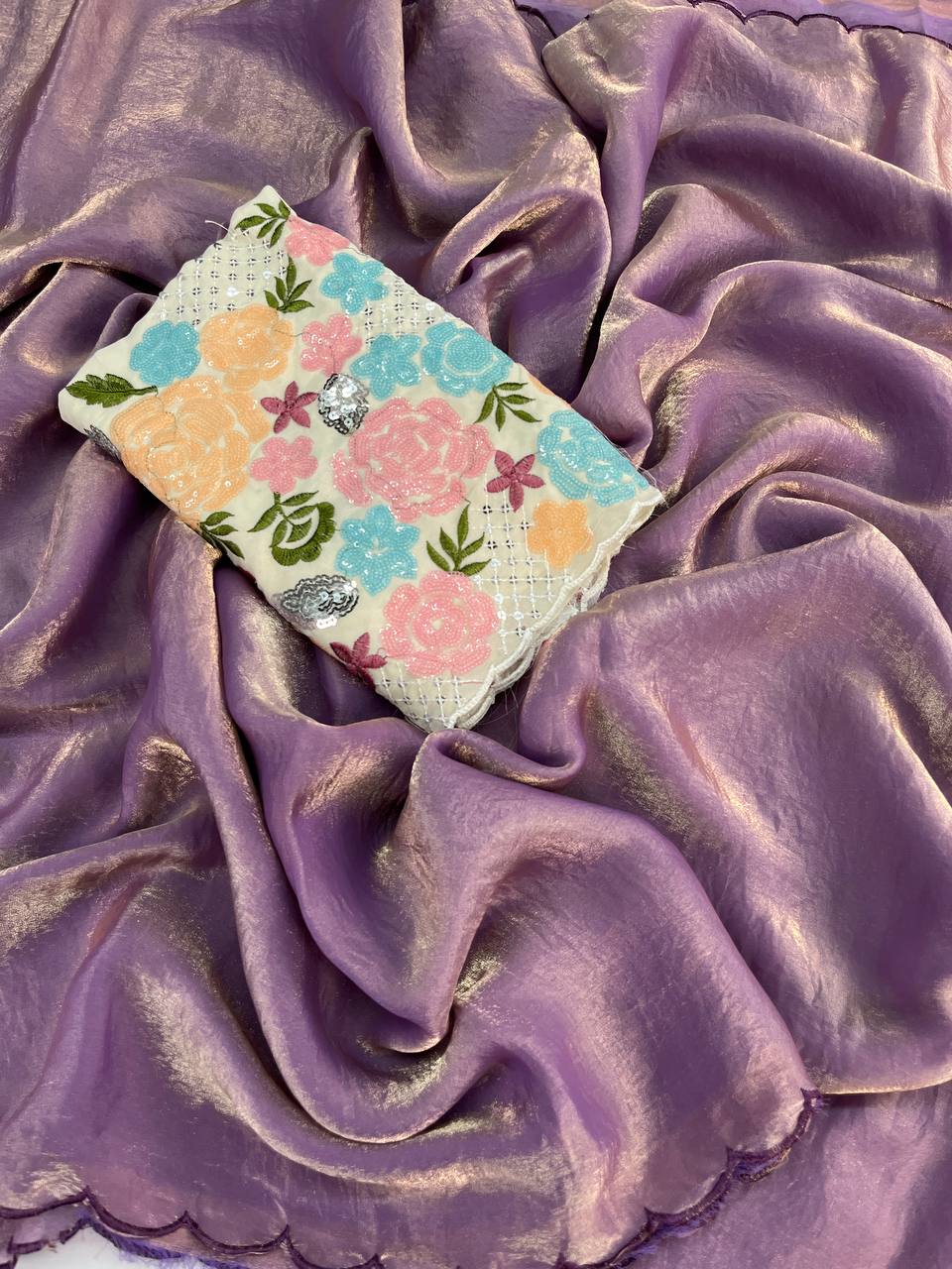 Asir Crush Embroidery Work Saree