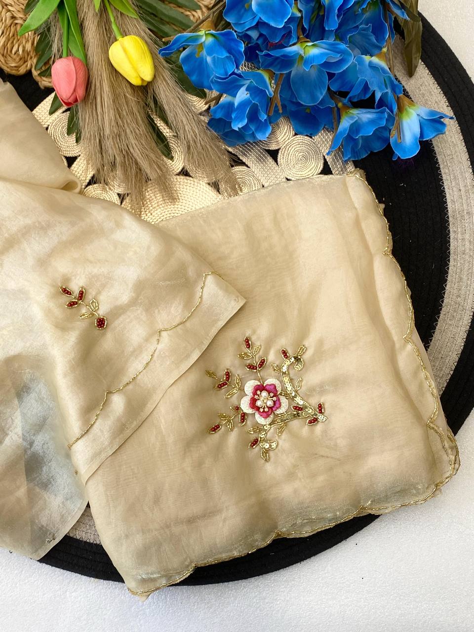 Miller Fendy Silk Khatli Handwork Saree