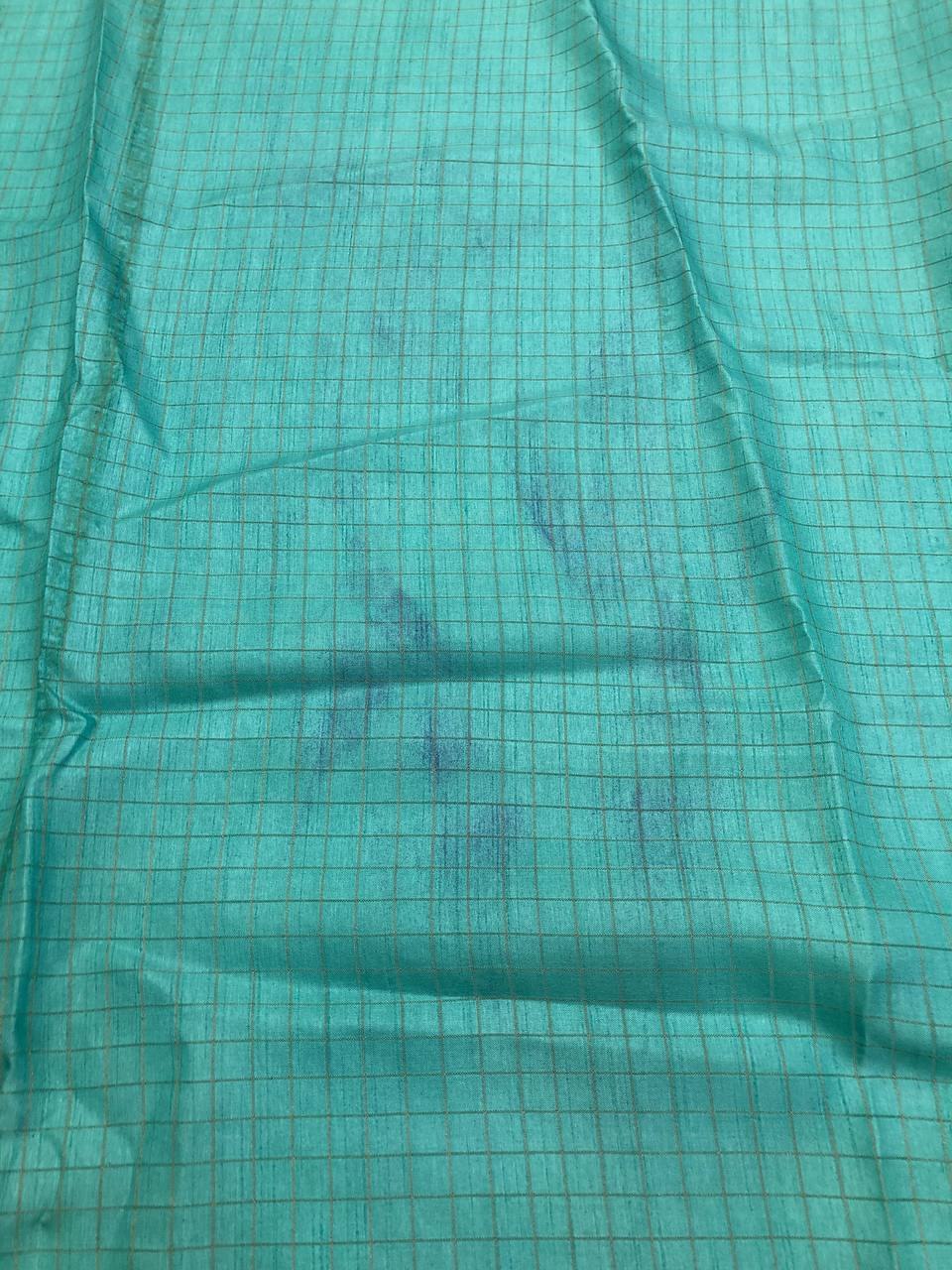 Hunnahh Chenderi Chex Weaving MISPRINT SAREE