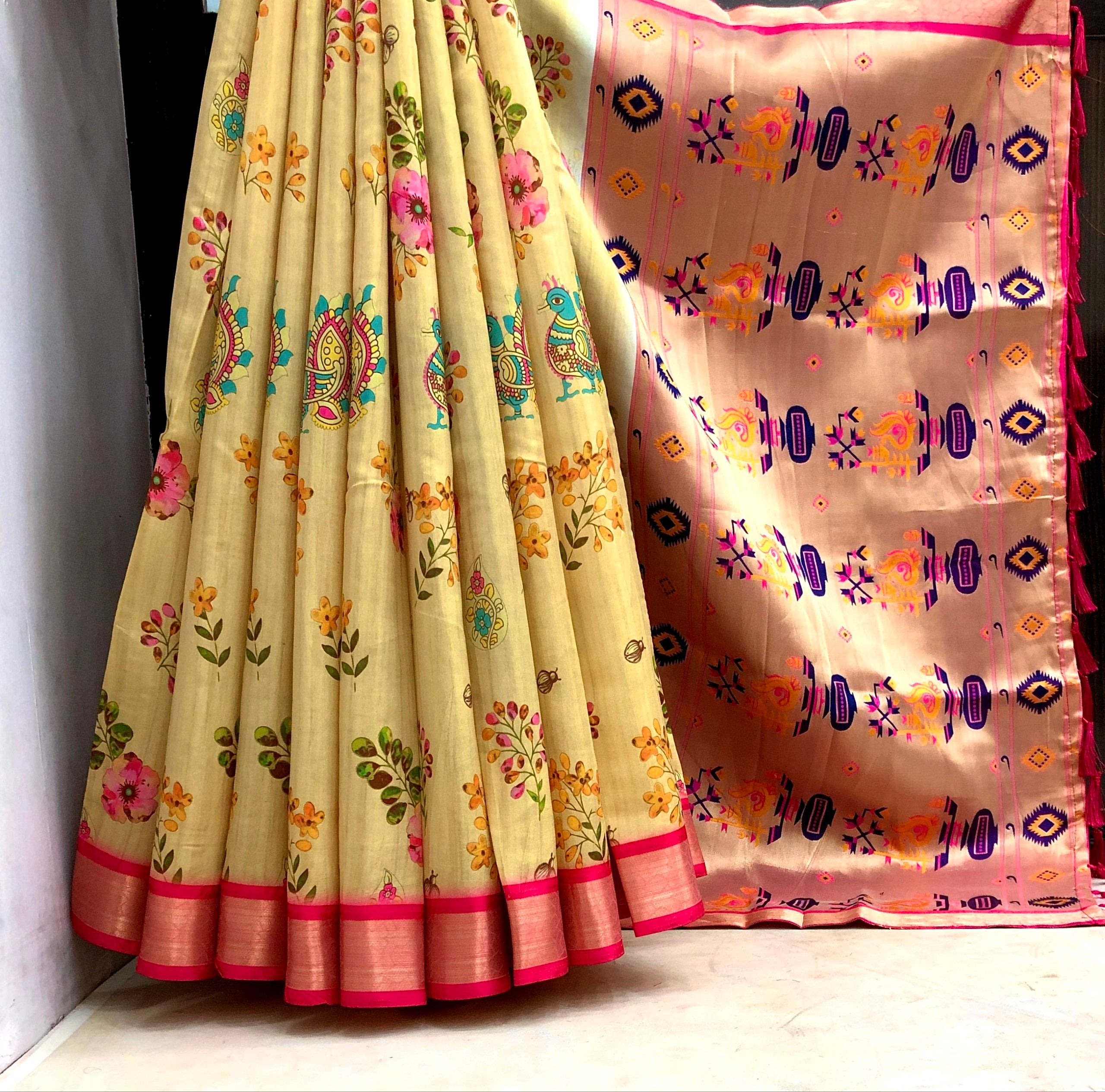 Beautiful 2  Soft Silk Kalamkari Digital Print Saree