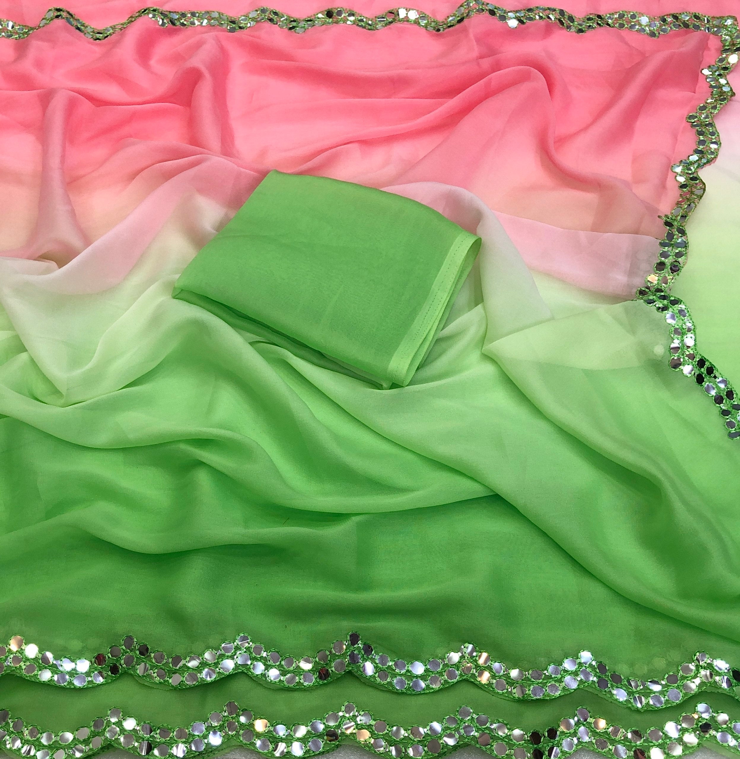 Shoora Star Georgette Shaded Padding Saree