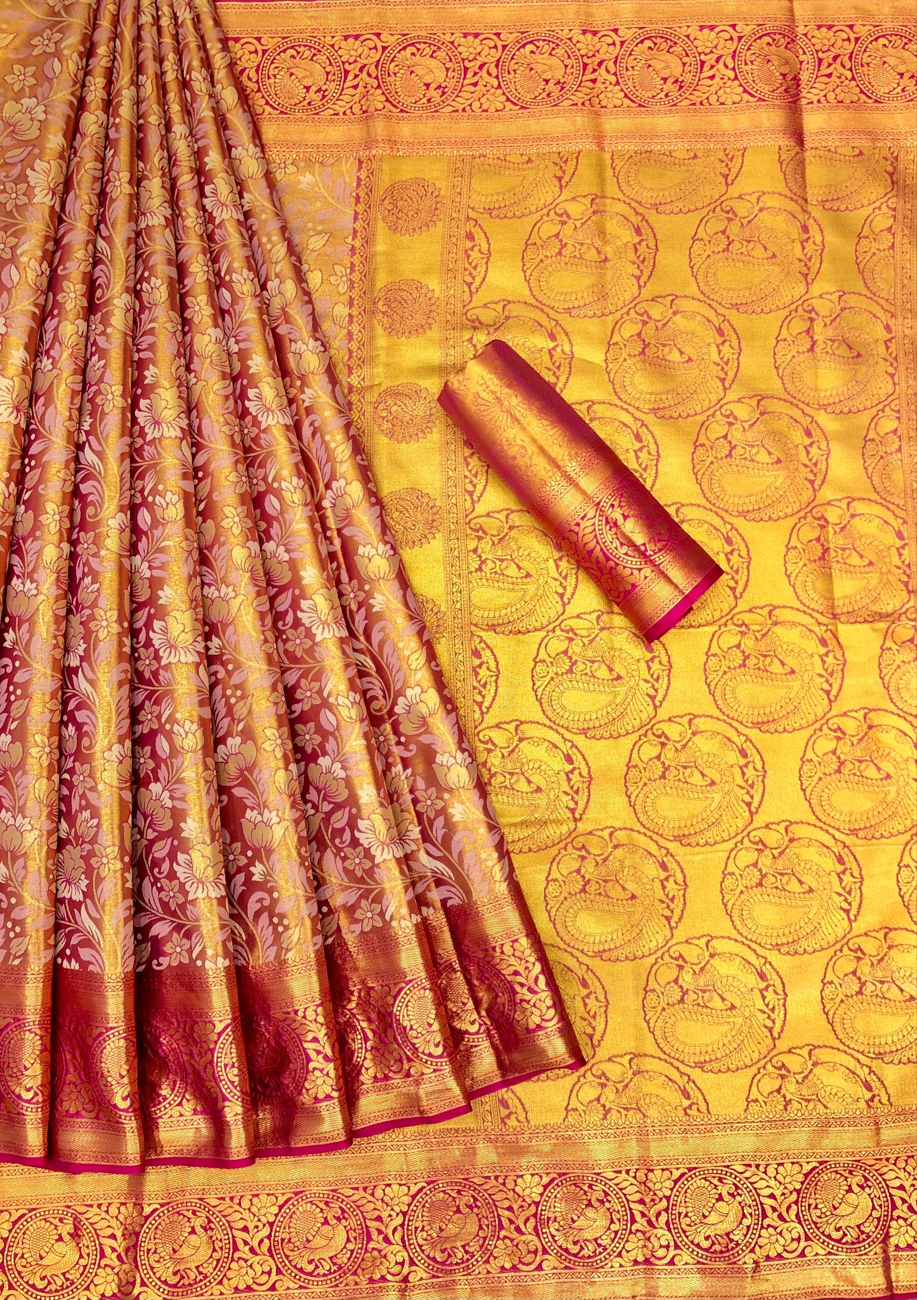 Lightning Kanjiviram Pattu Silk Zari Weaving Saree