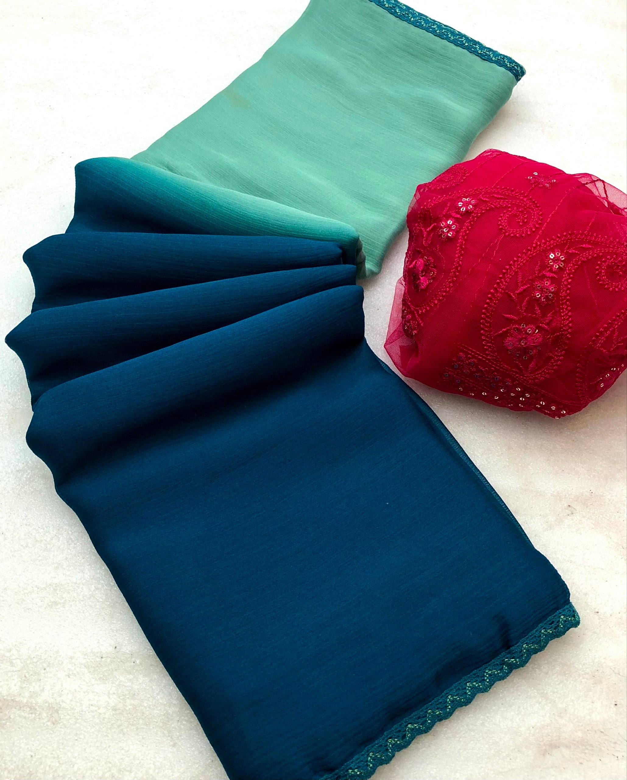 Mapro Georgette Shaded Print Saree