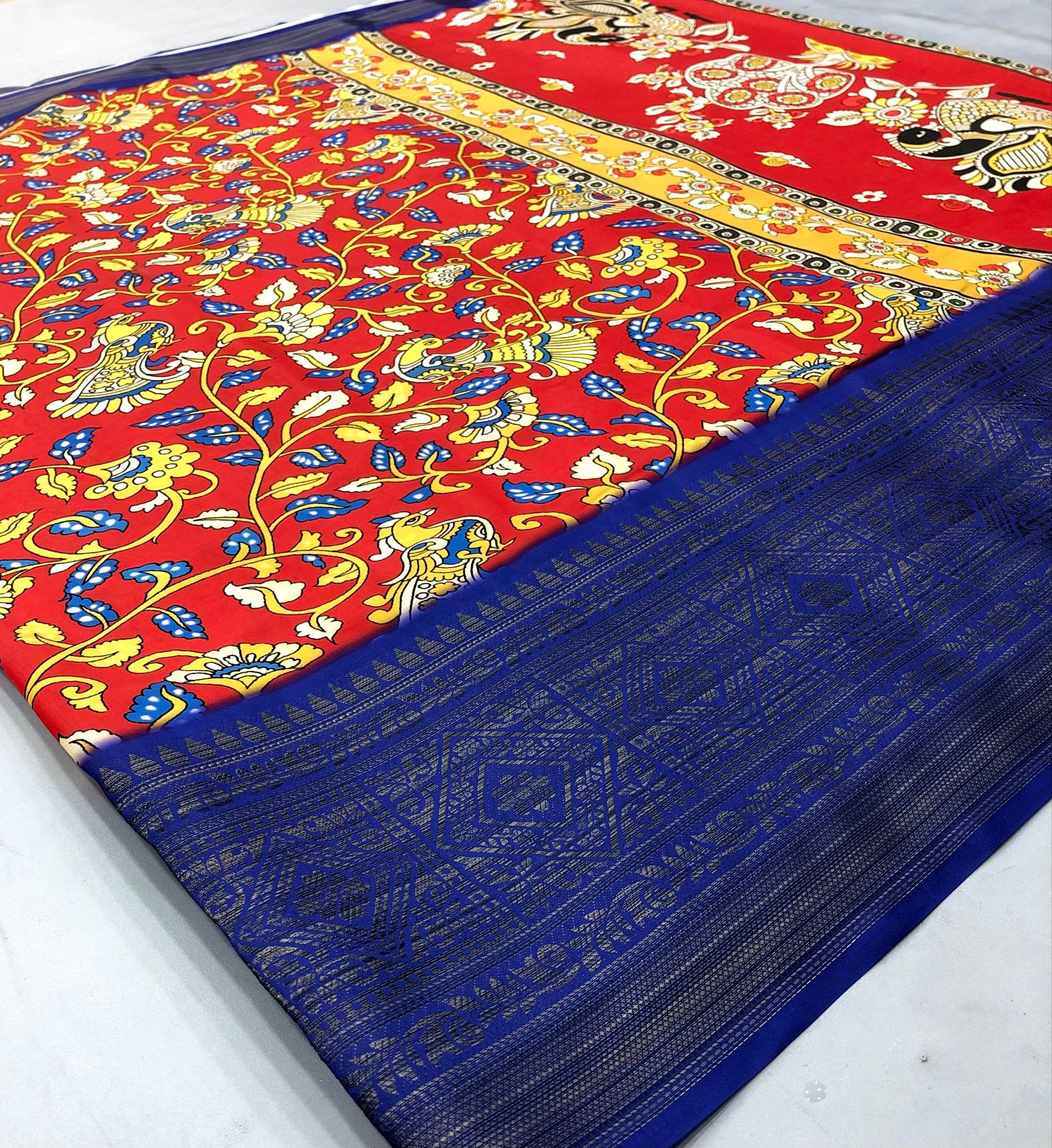 Kuhma 2 Soft Silk Kalamkari Digital Print Saree