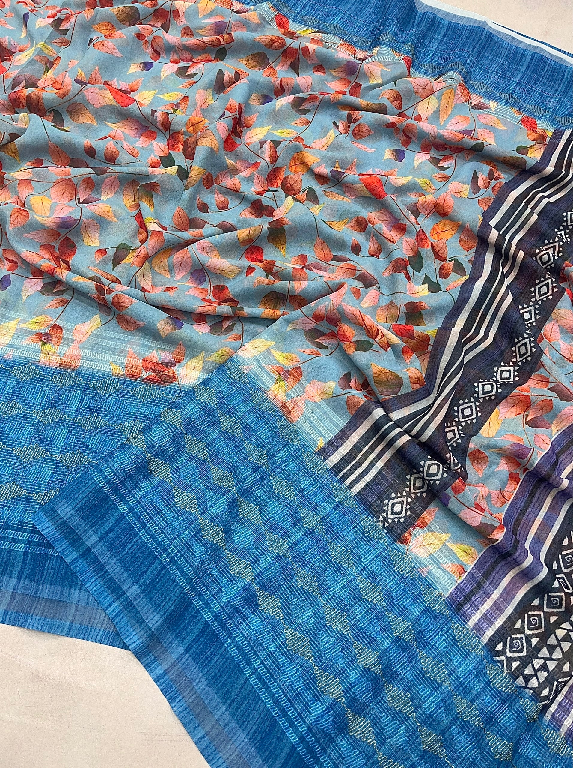 Muneera Chiffon Floral Digital Print Saree