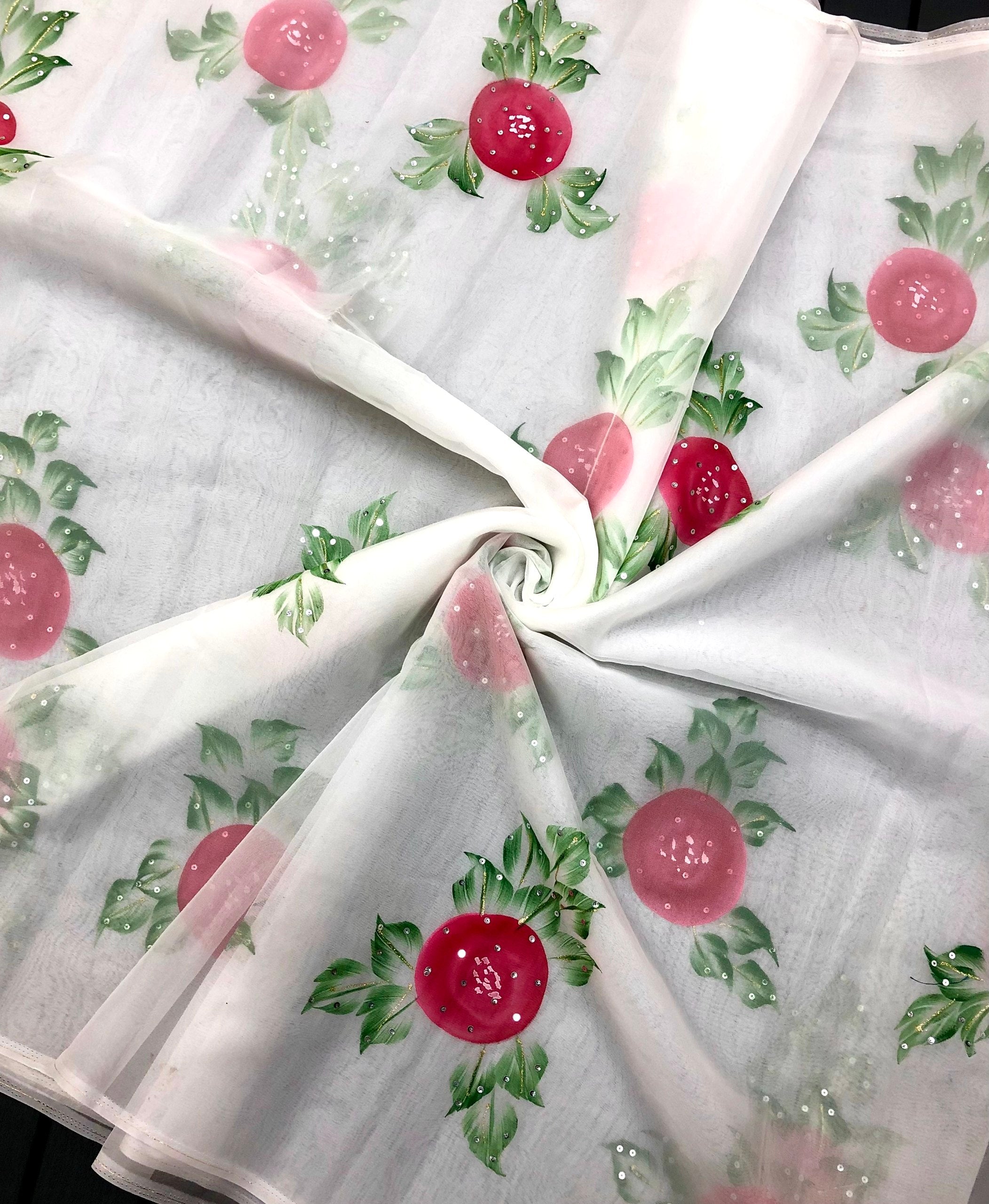 Shyama 2 Organza Hand Painted Saree
