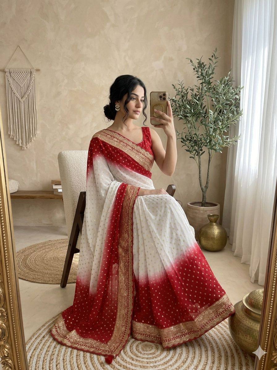 Noctra Viscose Georgette Hand Dying Saree