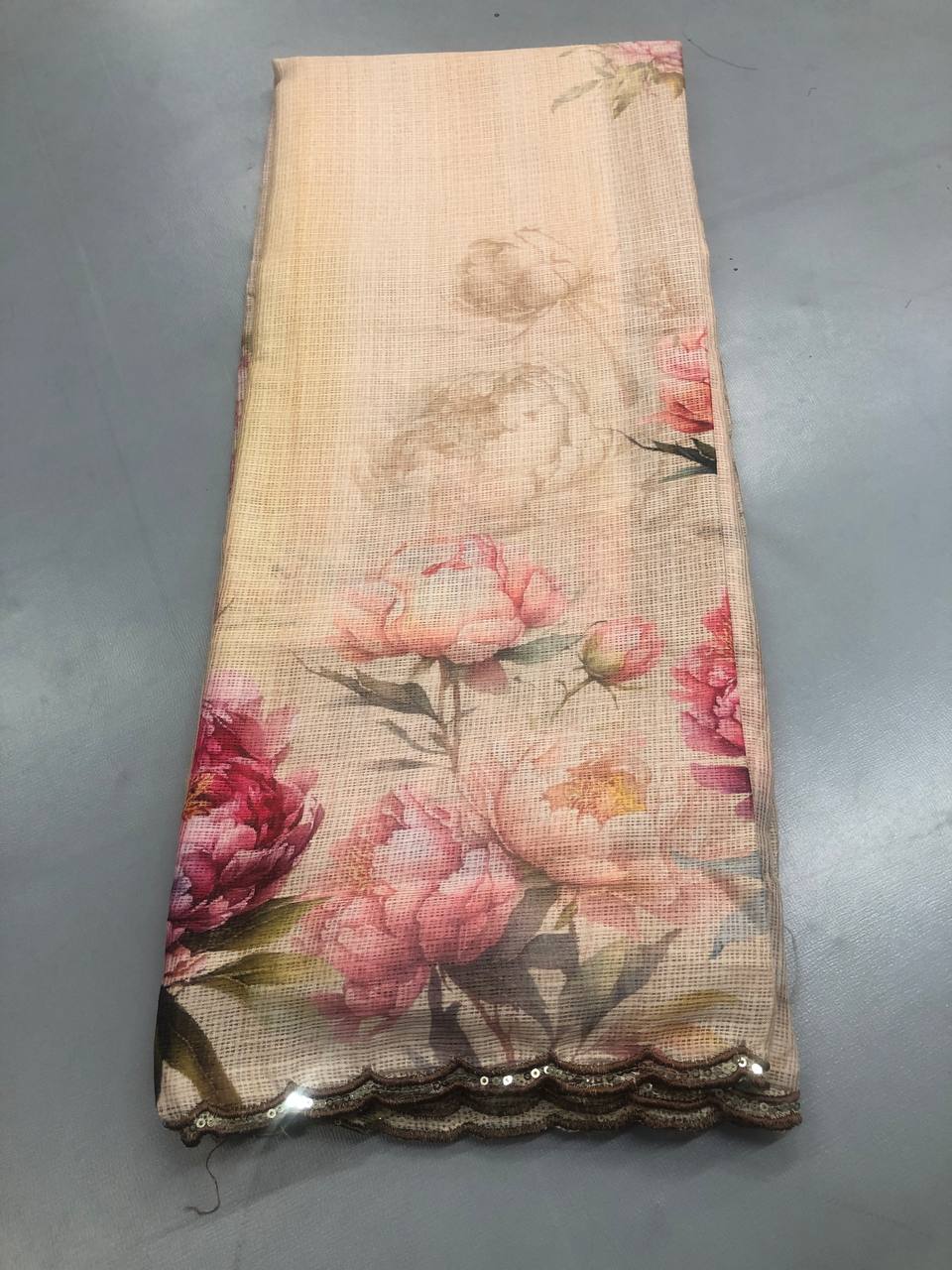 Tussar Silk Floral Digital Print Saree