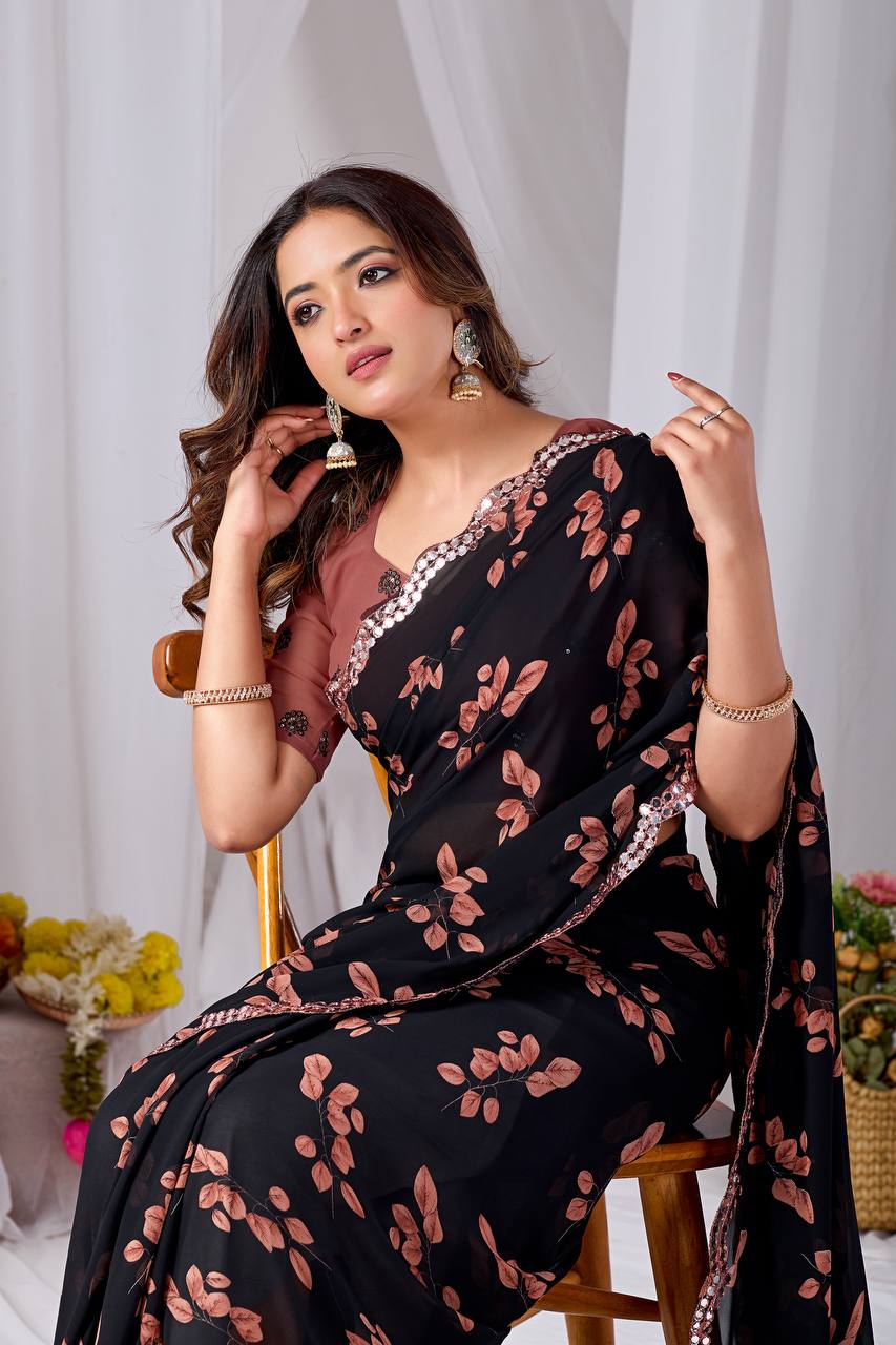 Rinera 2 Soft Weightless Chiffon Floral Print Saree