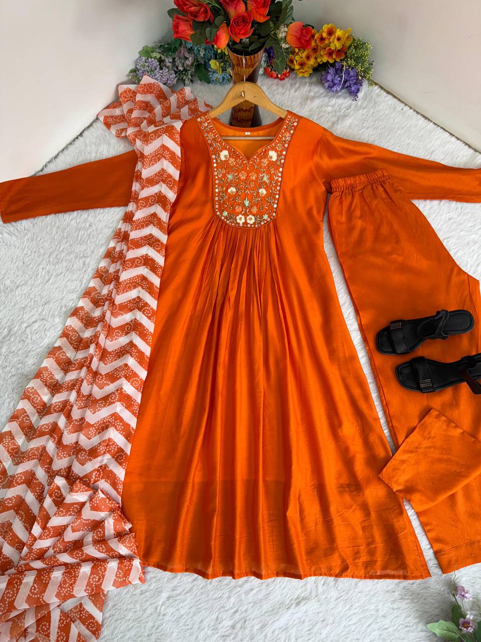 Devine Pure Viscos Chanderi Silk Gown