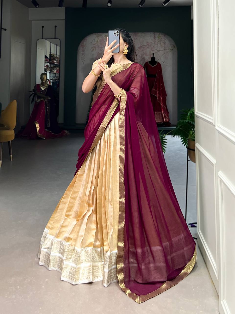 Tariff Kanchipuram Zari Weaving Work Lehenga