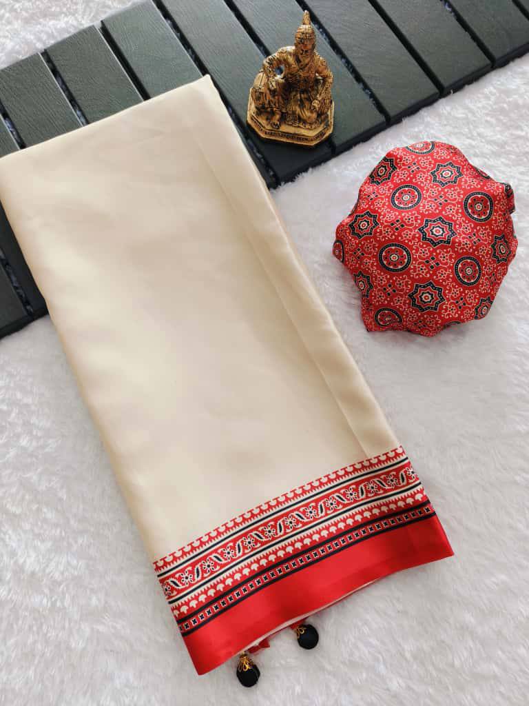 Submit Pure Modal Silk Ajrakh Print Saree