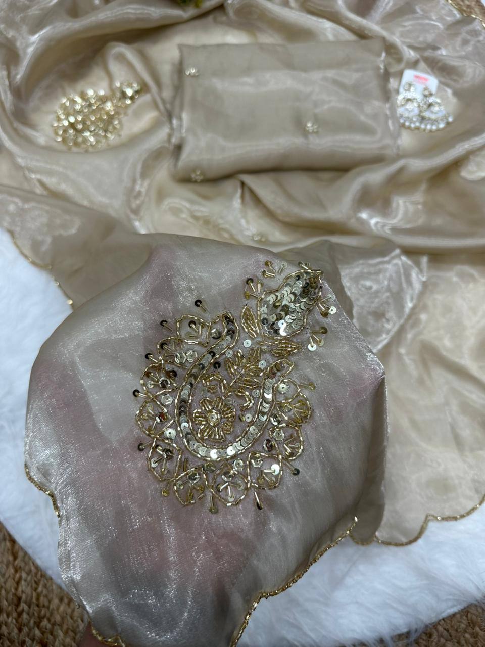 Shipment Smooth Satin Jimmy Choo Saree