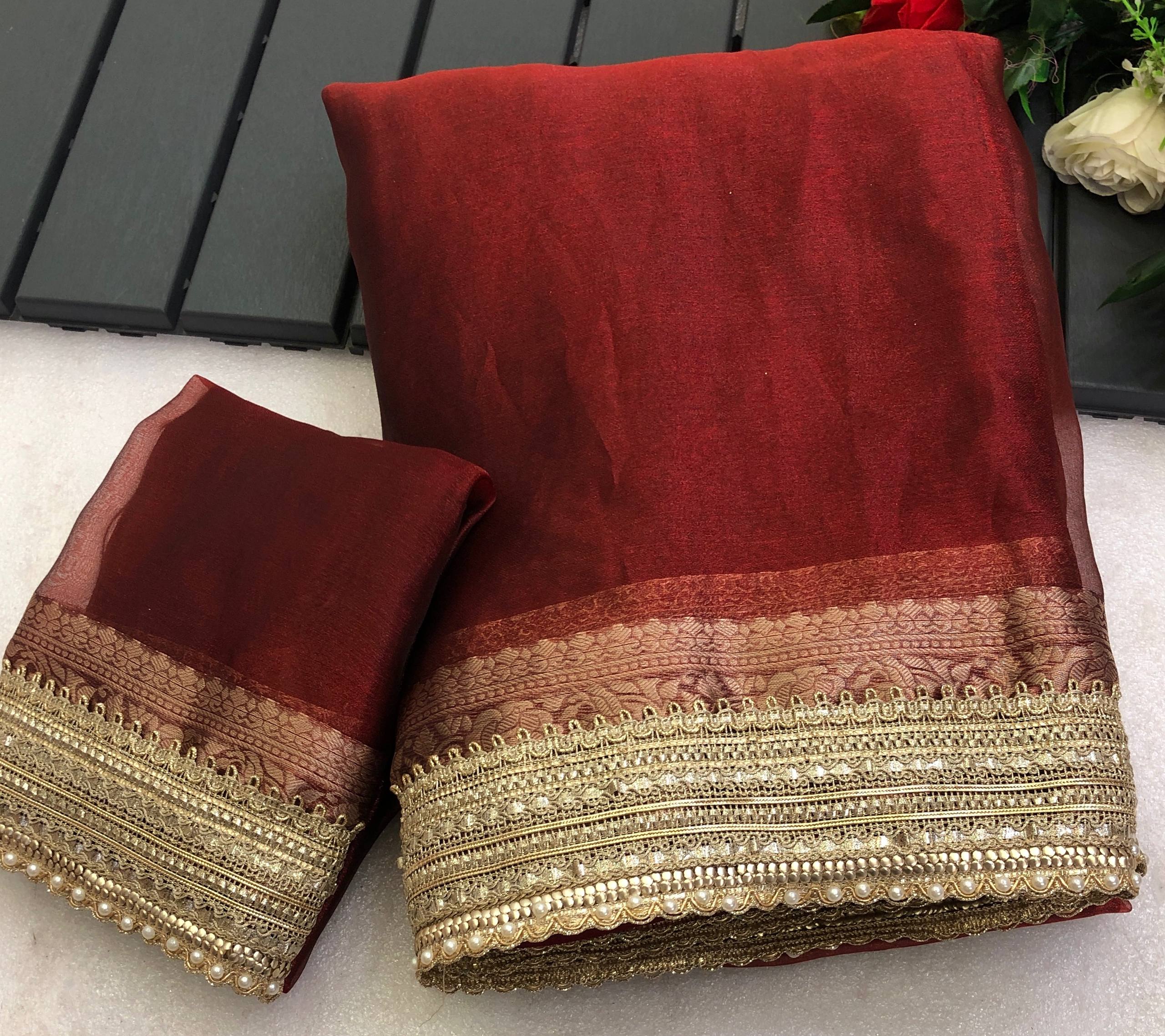 Maharani Banarasi Tissue Silk Embroidered Saree