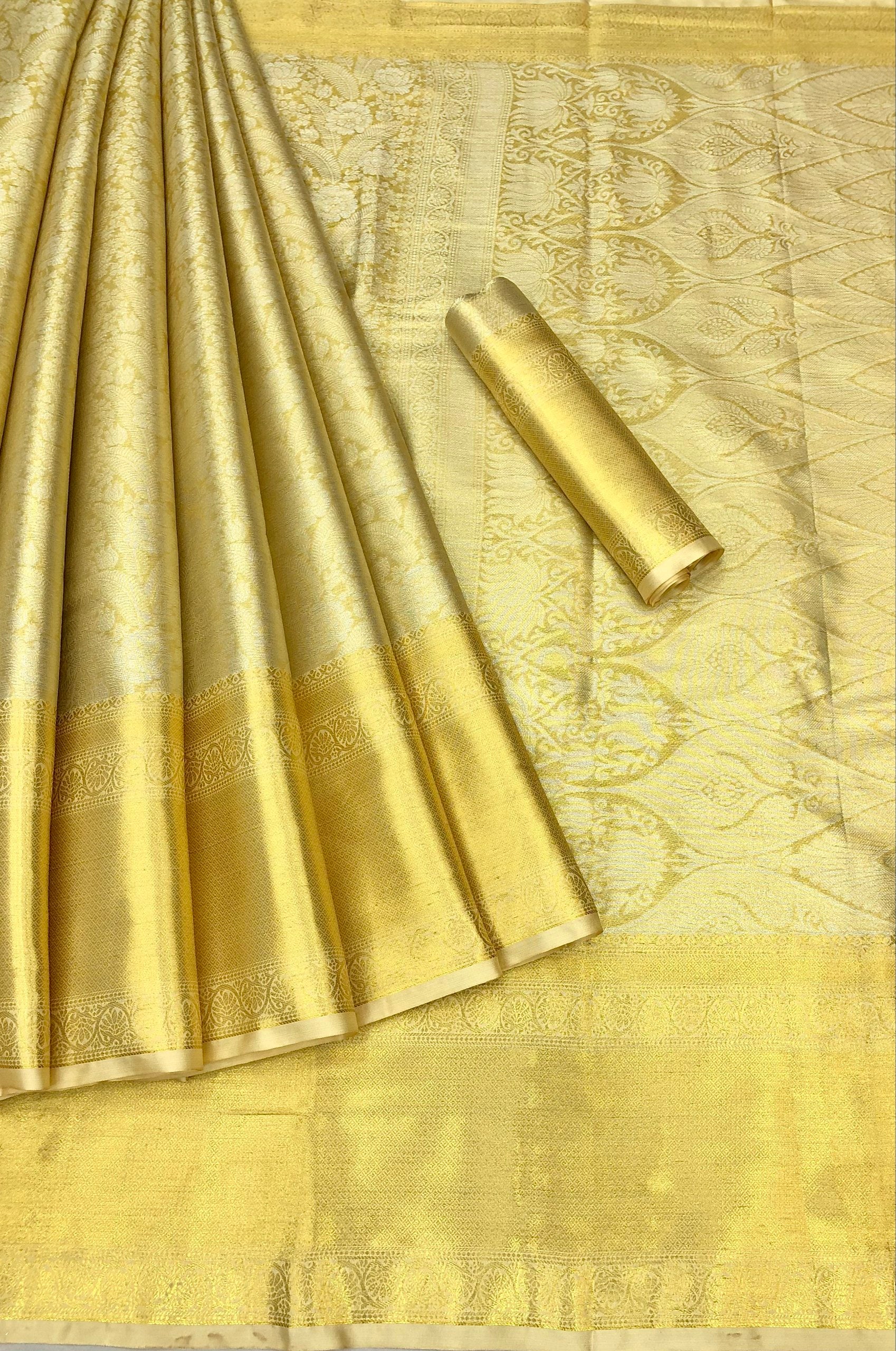 Goldie Kanjiviram Silk Gold Zari Weaving Saree