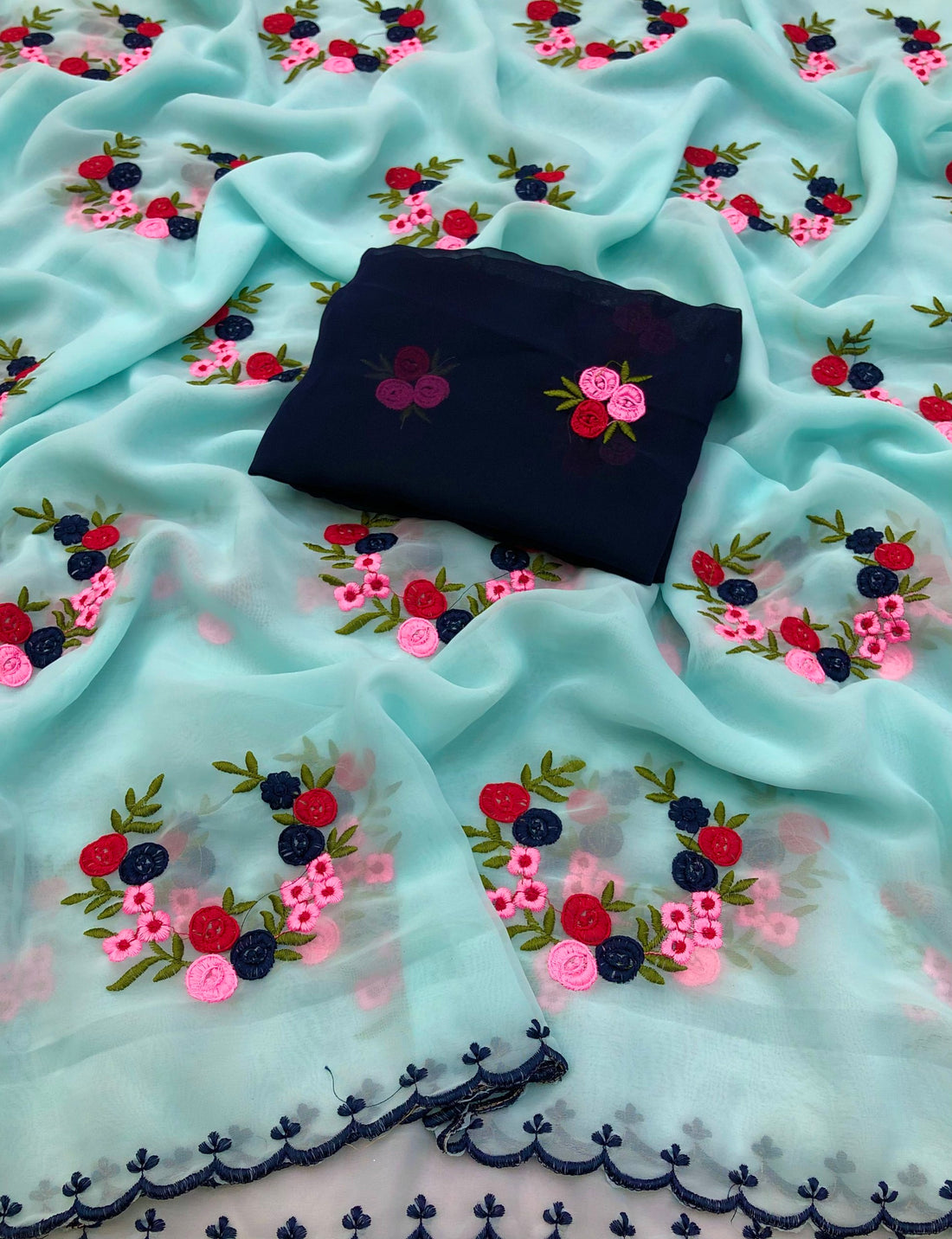 SHAMSA GEORGETTE WITH EMBROIDERY WORK SAREE