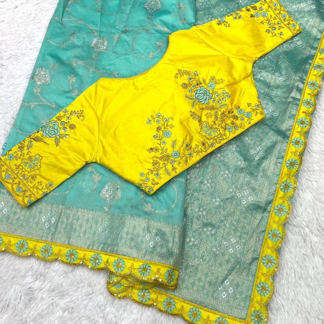 Zohran Rich Fabric All Over Zari Embroidery Saree