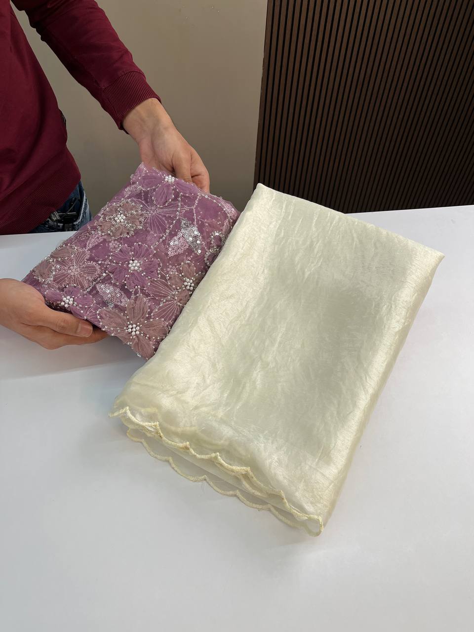 Henry Space Silk Embroidery Work Saree