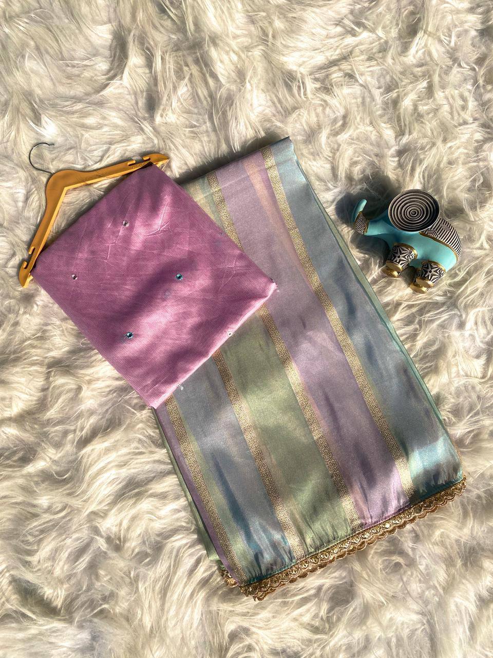 Glory Tissue Zari Rainbow Banaras Saree