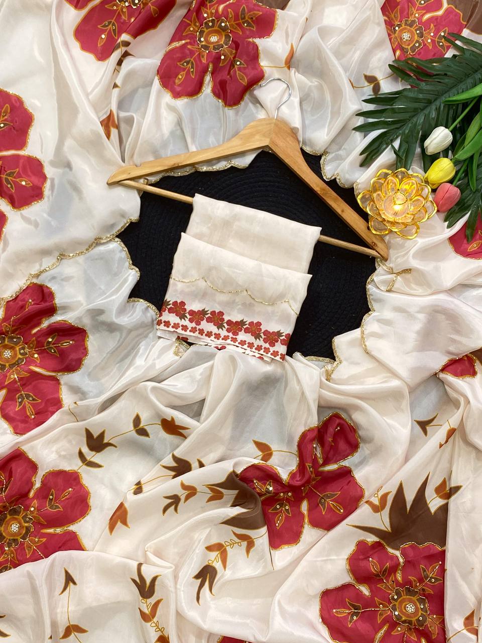 Breezy Magic Silk Printed & Handwork Saree