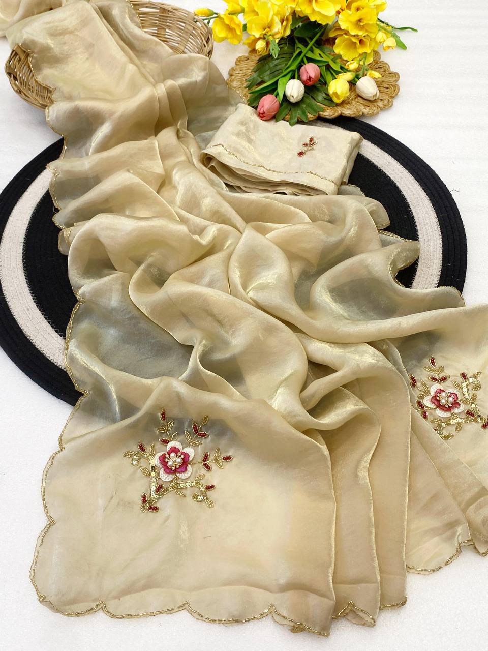 Miller Fendy Silk Khatli Handwork Saree