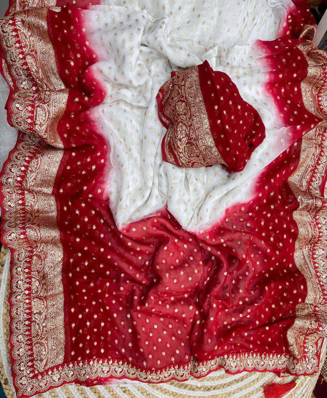 Noctra Viscose Georgette Hand Dying Saree