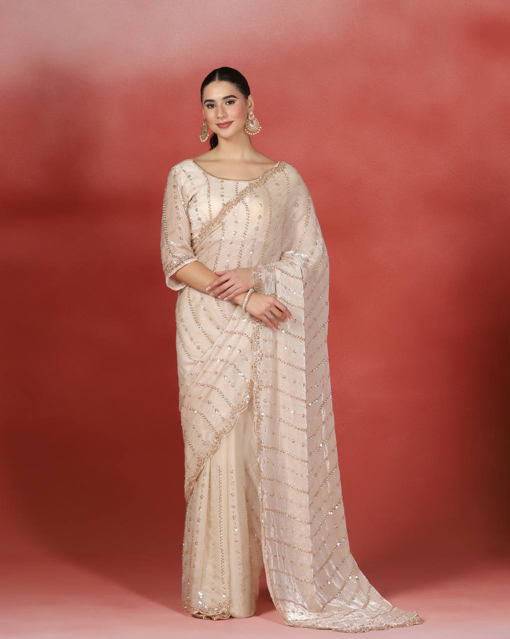 Tilt Pure Space Silk Multiwork Saree