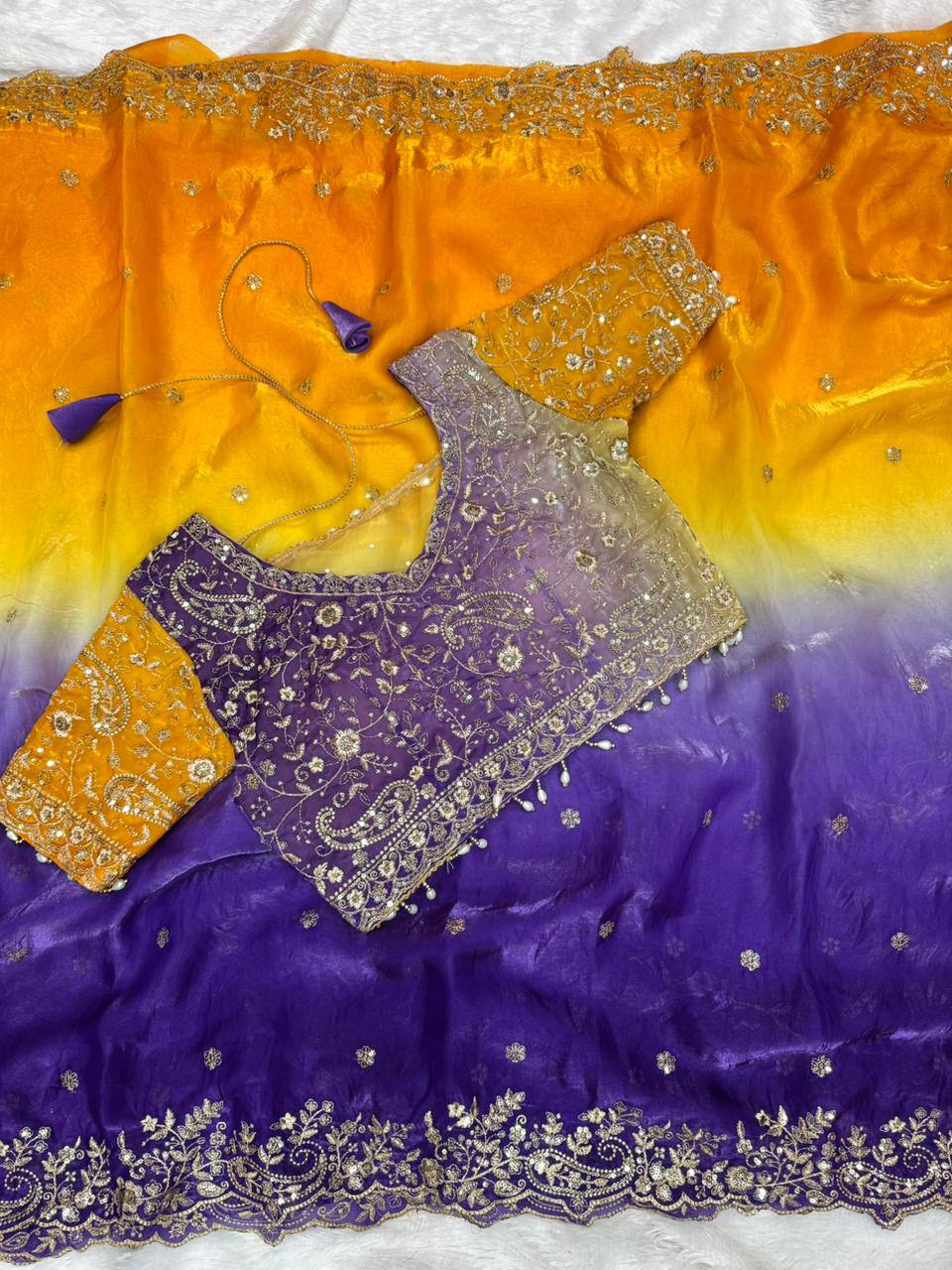 Hurricane Fendy Sartin Embroidery 3 mm Sequence Work Saree