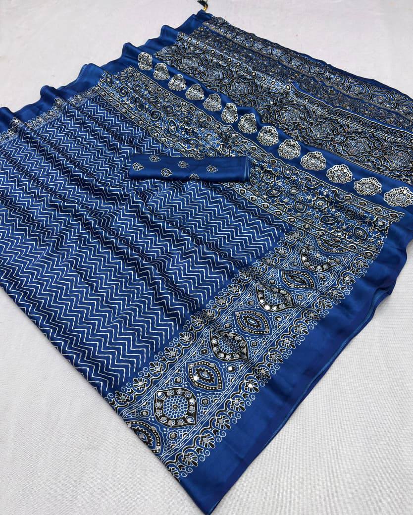 Orion Japan Satin Original Mirror Work Saree