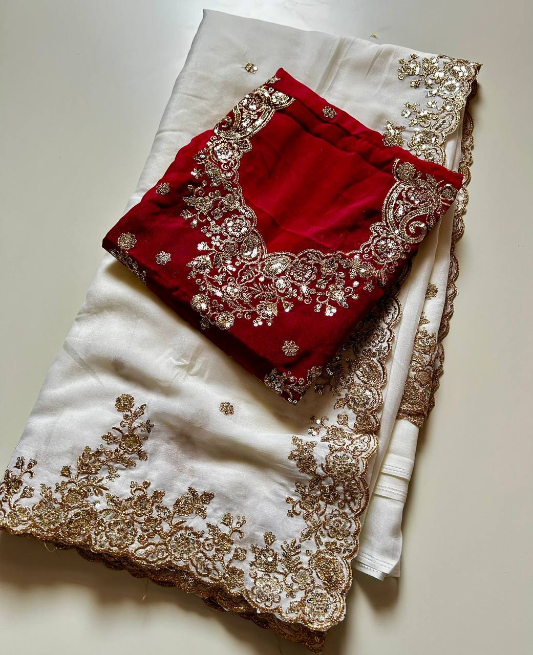 Rashmi Chiffon Crush Silk Sequence Work Saree