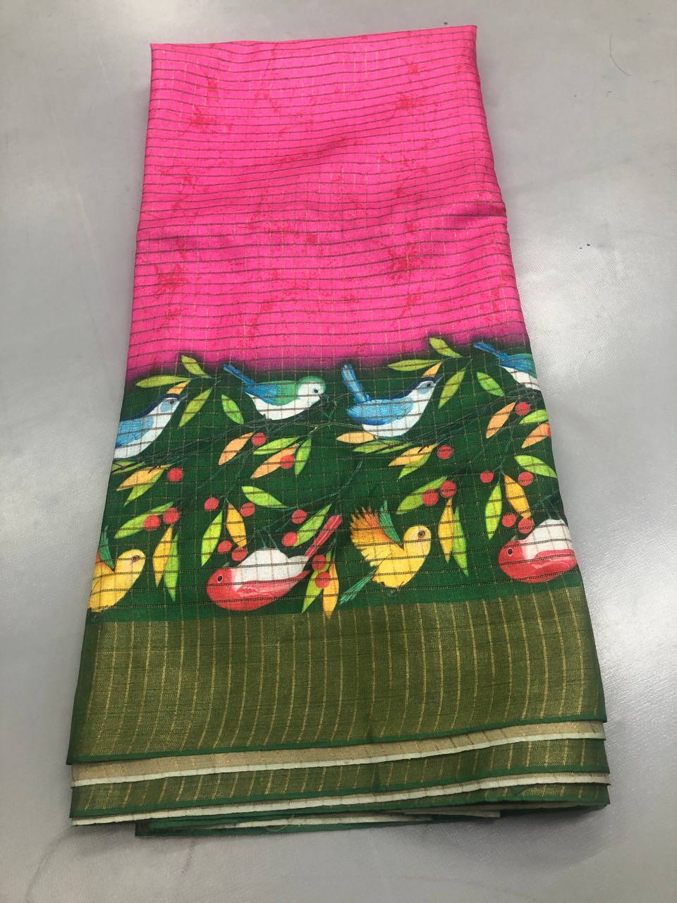 Tussar Silk Floral Digital Print Saree
