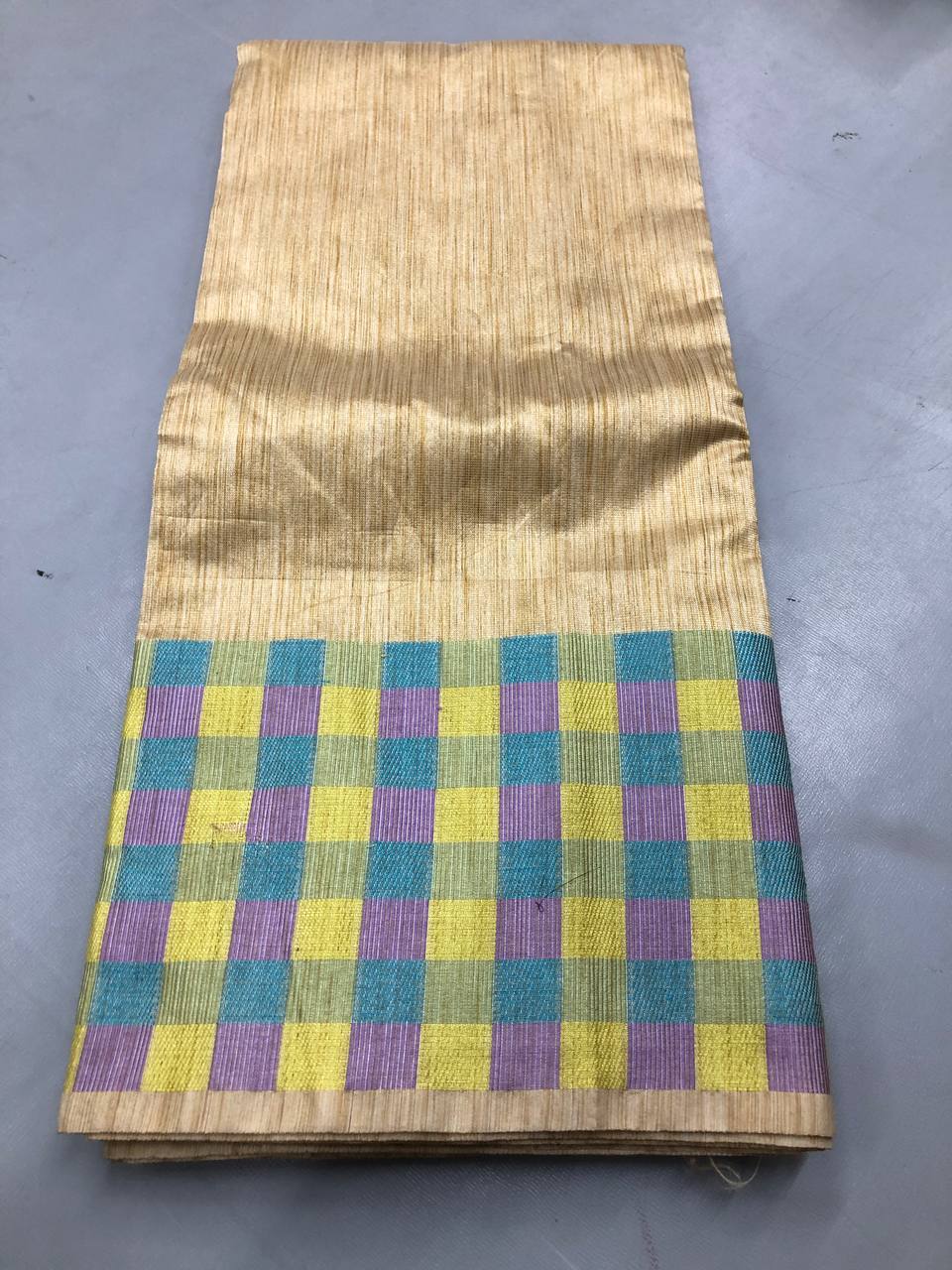 Fancy dual shade weaving with sequence &amp; siroski work sarees with blouse