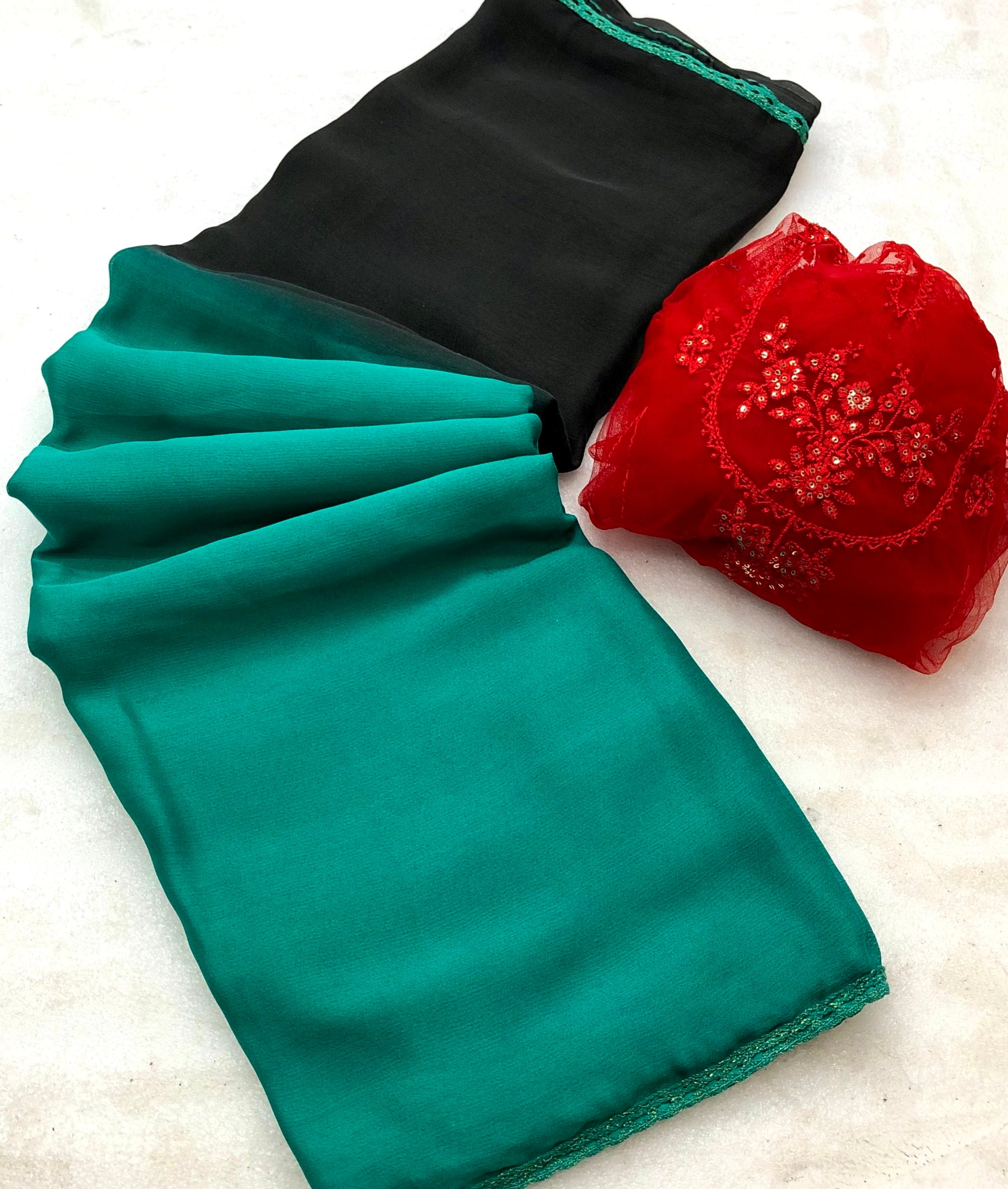Mapro Georgette Shaded Print Saree