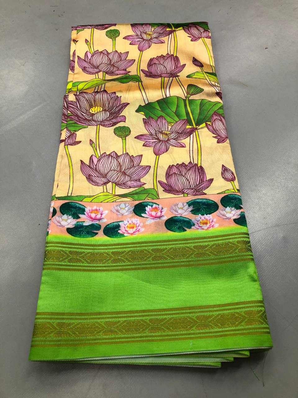 Fancy dual shade weaving with sequence &amp; siroski work sarees with blouse