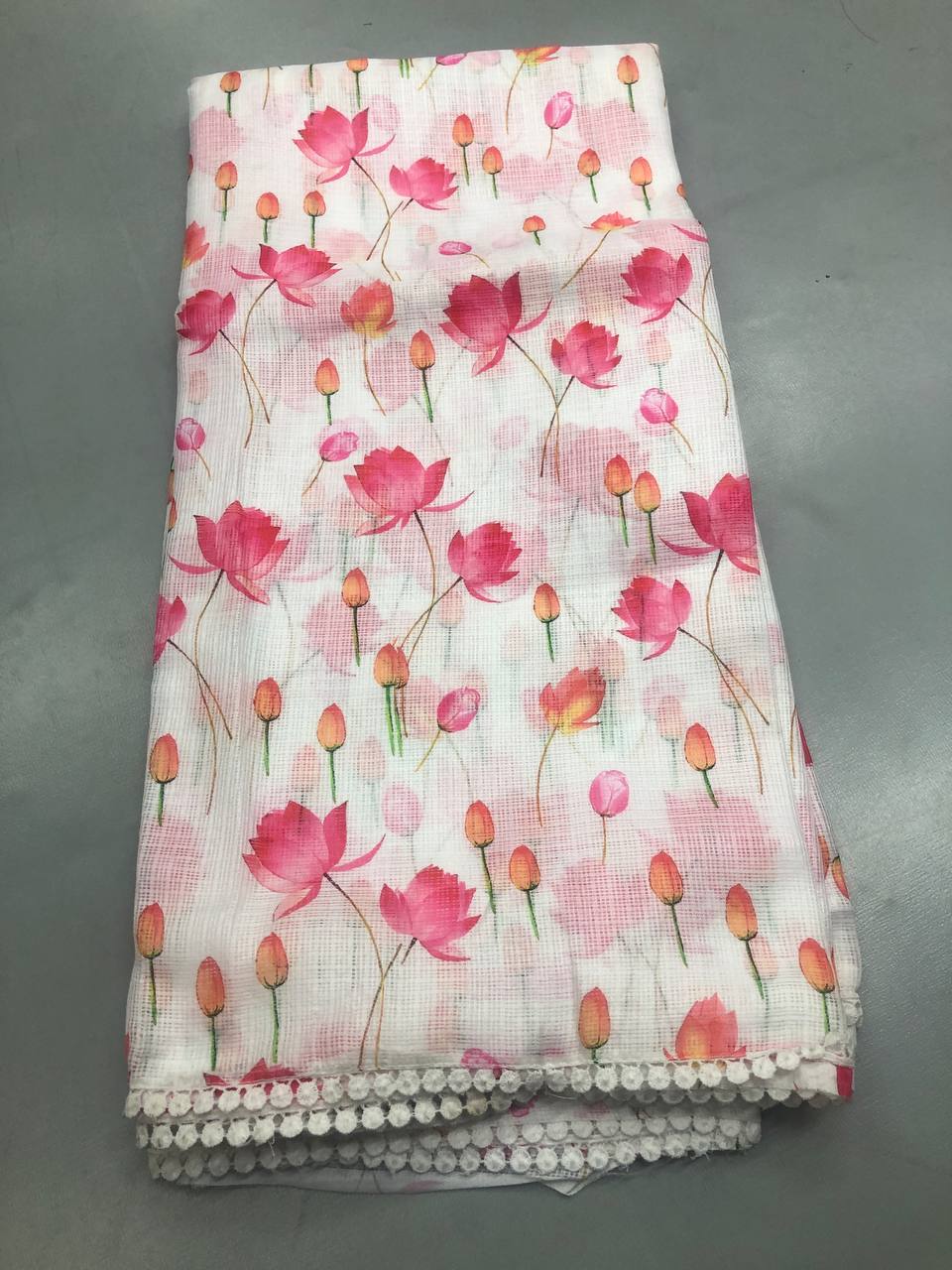 Tussar Silk Floral Digital Print Saree