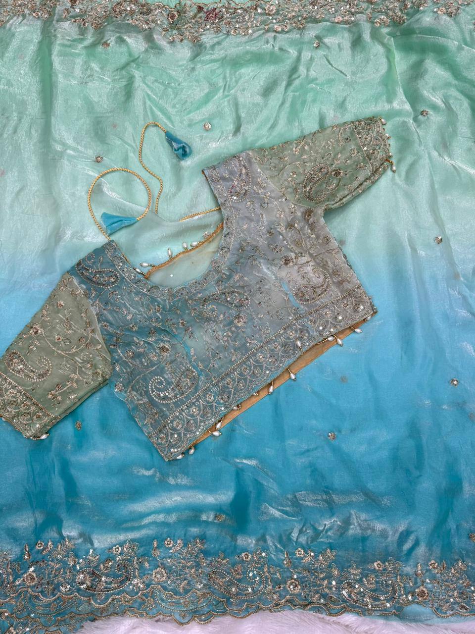 Hurricane Fendy Sartin Embroidery 3 mm Sequence Work Saree