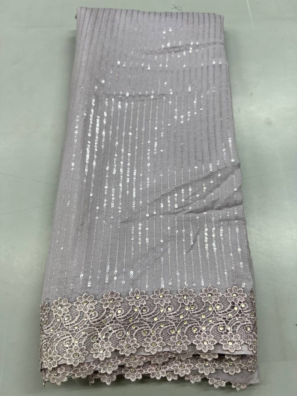 Fancy designer organza sequence & embroidery work sarees