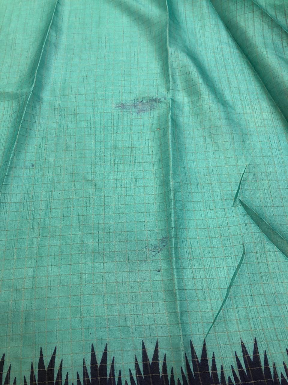 Hunnahh Chenderi Chex Weaving MISPRINT SAREE