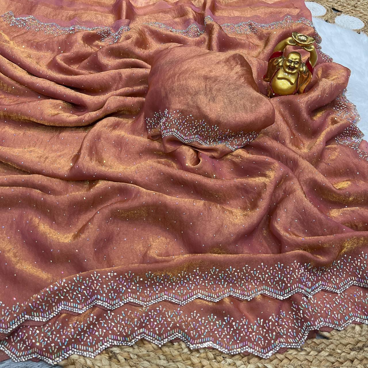 Erited Space Silk Jarkhan Work Saree